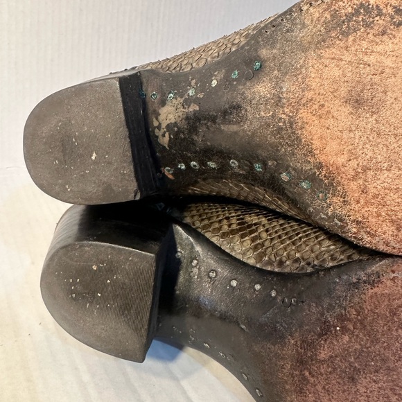 ❗️ Women’s Western Cowboy Cowgirl Black Leather Snakeskin Boots Size 6 Panhandle - Picture 11 of 14